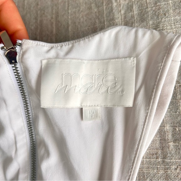 Mare Mare White Structured Crop Top Open Back Silver Zip Size M - Picture 2 of 4